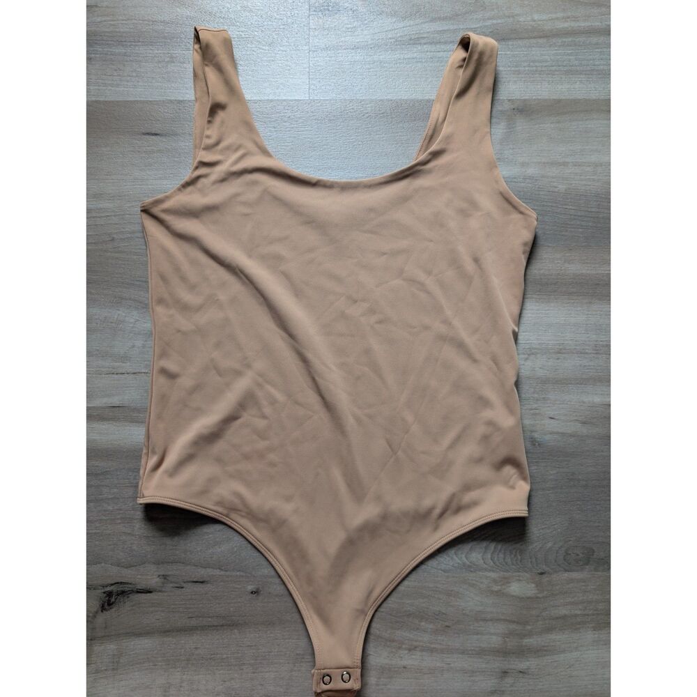 Express Body Contour Slimming Tank Bodysuit in Tan Beige, Large (C2)